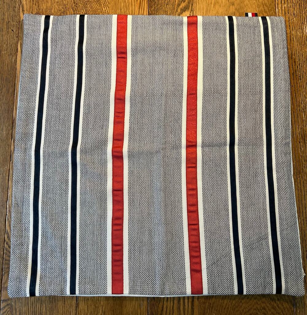 Tommy Hilfiger Ribbon Appliqué Pillow Cover Red White Blue 20x20 “Clash of ‘85”